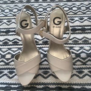 G By Guess Nude Stiletto Platform Heels Size 6 1/2M